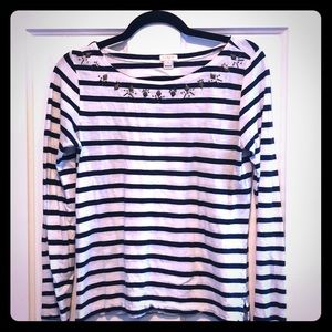 Embellished, jcrew striped top
